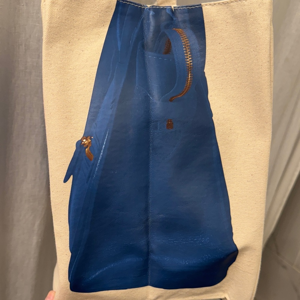 THURSDAY FRIDAY Canvas‎ Tote Bag  Royal Blue Faux Designer Bag Print Large Size - Picture 10 of 16